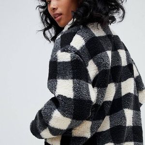 Pull & Bear Buffalo Check Coat